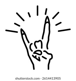 A line style icon of a devil hand 