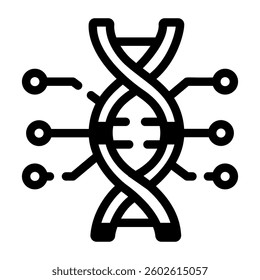 A line style icon of a dna structure depicting genetic code 