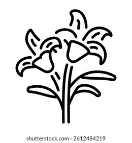 A line style icon of easter lilies 