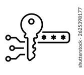 A line style icon of encryption key