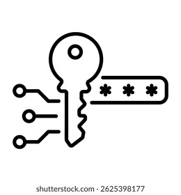 A line style icon of encryption key