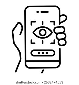 Un icono de estilo de línea de bloqueo de ojo