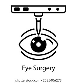 A line style icon of eye surgery