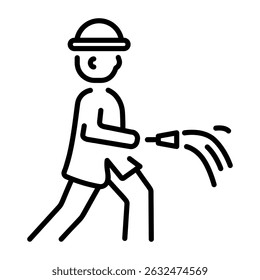 A line style icon of firefighter
