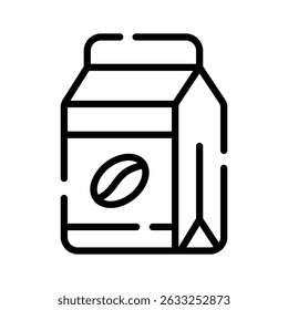 A line style icon of flavoured milk packaging