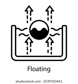 Ein Liniensymbol für ein schwebendes Objekt 