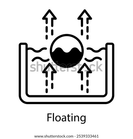A line style icon of floating object 