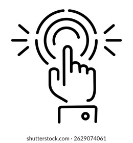 A line style icon of gesture control interaction