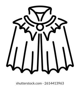 A line style icon of gothic cape 