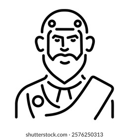 A line style icon of greek merchant 