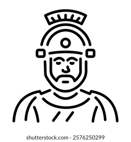 A line style icon of greek soldier 