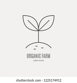 Line style icon of growing seed. Clean and modern vector illustration.