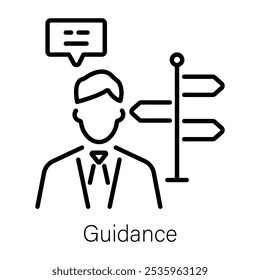 A line style icon of guidance 