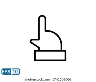 line style icon of hand gesture isolated on white background. EPS 10