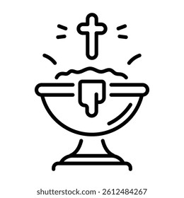 A line style icon of a holy bowl 