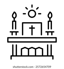 A line style icon of holy tabernacle 