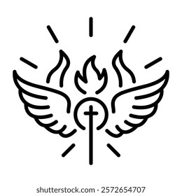 A line style icon of holy wings 