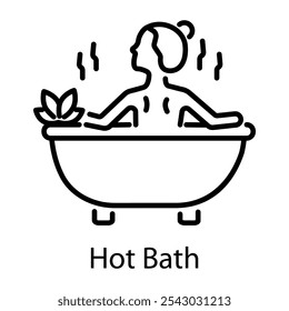 A line style icon of hot bath 