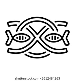 A line style icon of Ichthys symbol 
