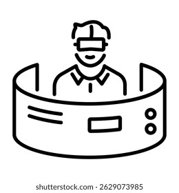 Ein Line-Style-Symbol für immersives Virtual-Reality-Headset