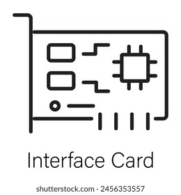 Here’s a line style icon of an interface card 