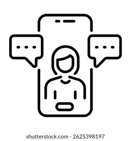 A line style icon of internet communication

