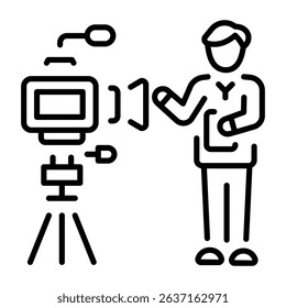 A line style icon of journalism