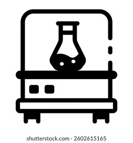 A line style icon of a lab incubator storage 
