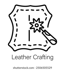 Line style icon of leather crating 