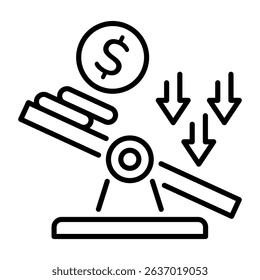 A line style icon of leverage ratio