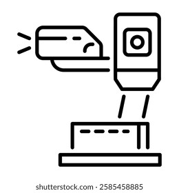 A line style icon of lidar scanner 