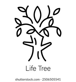A line style icon of life tree 