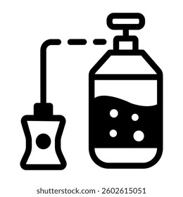 A line style icon of a liquid nitrogen container 

