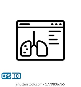icono de estilo de línea de aislamiento de pulmones sobre fondo blanco. EPS 10