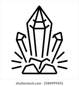 A line style icon of magic crystals 