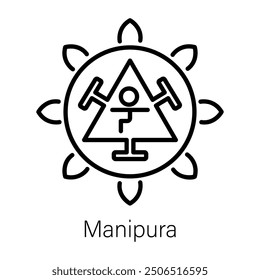 A line style icon of manipura 