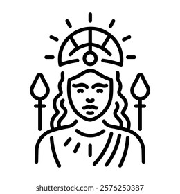 A line style icon of mater matuta goddess 