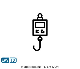 icono de estilo de línea de mini escala con un gancho. ilustración para diseño, sitio web, UI. EPS 10