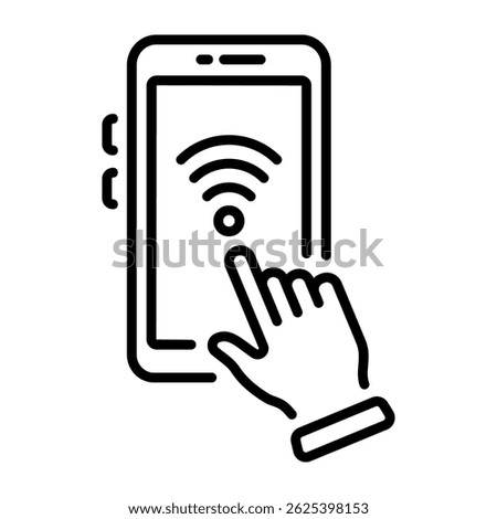 A line style icon of mobile hotspot
