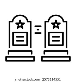 A line style icon of monument plaques 