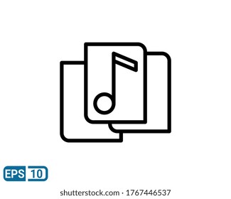 line style icon of music note. vector illustration for graphic, website, UI isolated on white background. EPS 10