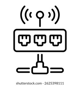 A line style icon of network hub
