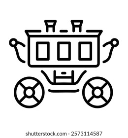 A line style icon of old carriage 