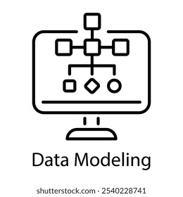 Linienstil-Symbol der Online-Datenmodellierung