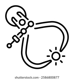 A line style icon of outside caliper 