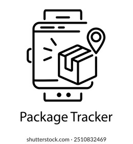 A line style icon of package tracker 