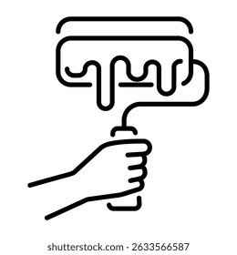 Ein Liniensymbol der Farbwalze