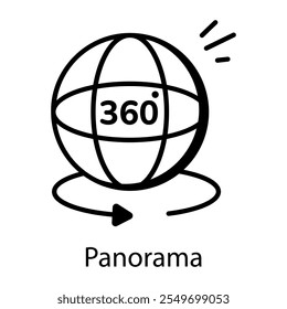 Um ícone de estilo de linha do panorama 