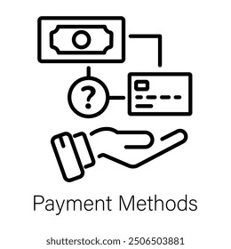 A line style icon of payment methods