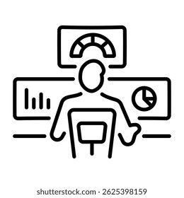 A line style icon of performance monitoring

